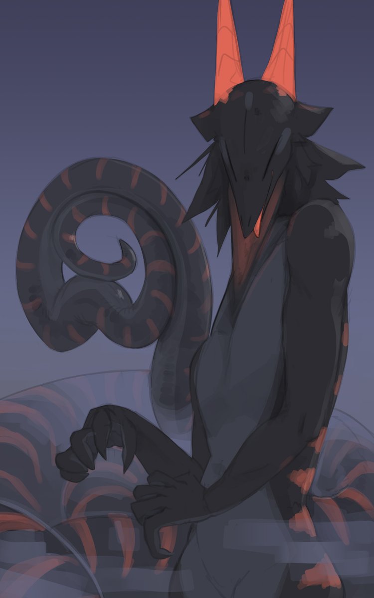 just a moody pic of annoy in some foggy place, showing off his tail, definite...
