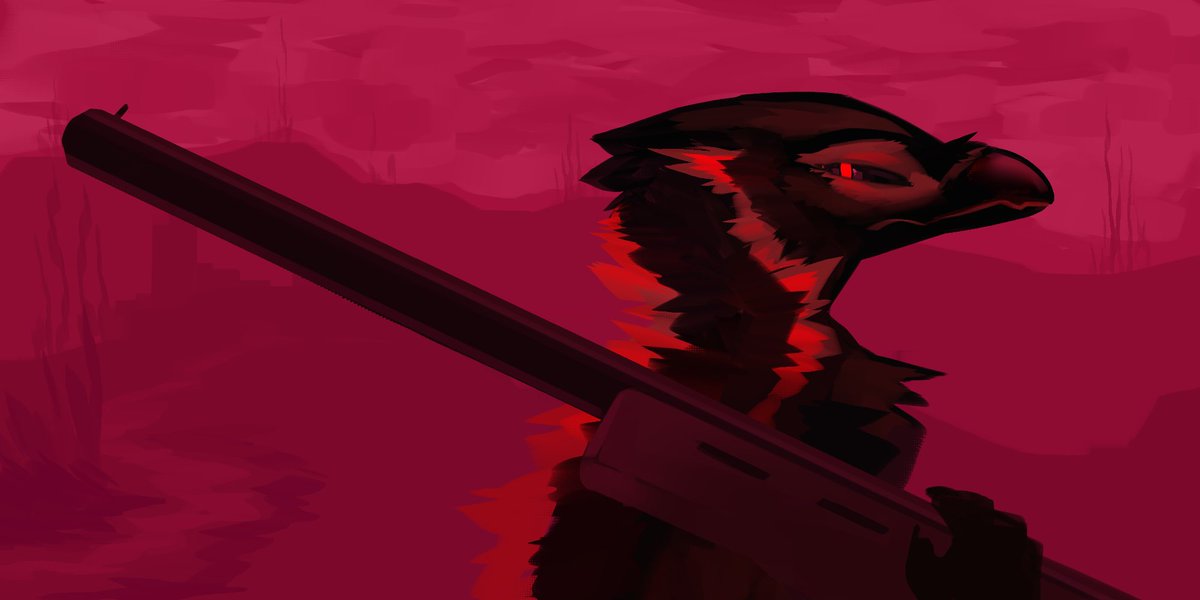 edgy bird i had no idea what to give him, so he has a duskian punt gun haha (...