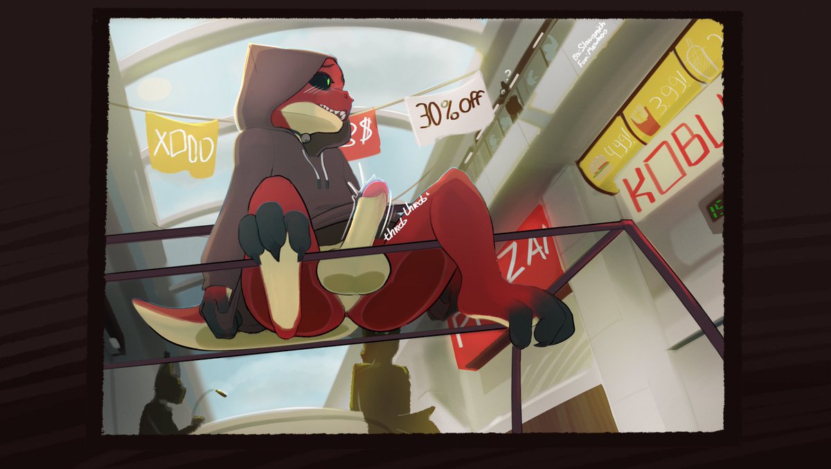 commission for @Eldritch_Moose of their creature being in quite a situation! ...